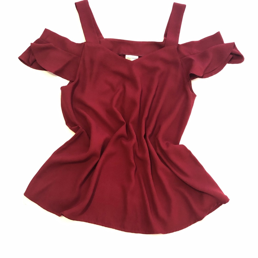 Gorgeous red cold shoulder blouse